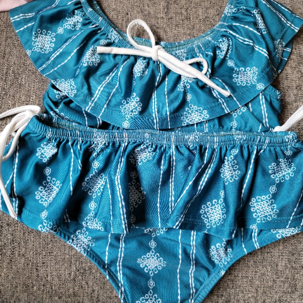 Teal boho swim bikini